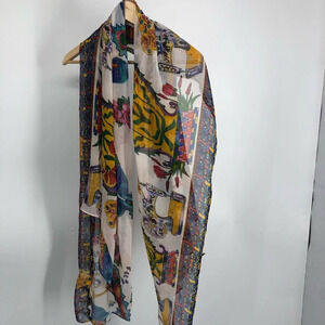 Huge sheer wrap peacocks and sewing machines NWT